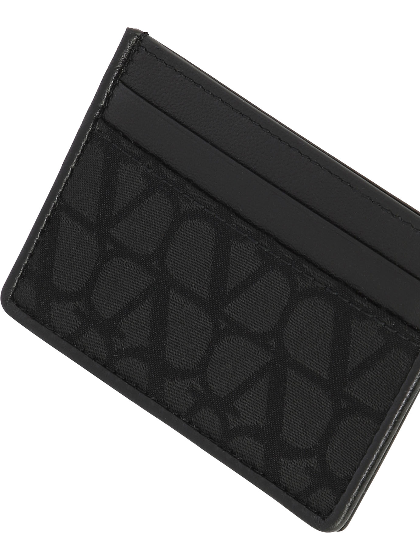 VALENTINO GARAVANI Black   Card holder in Toile Iconographe technical fabric